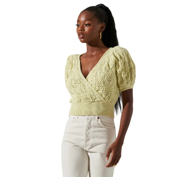 ASTR THE LABEL Elowen Puff Sleeve  Sweater - Picture 1 of 8